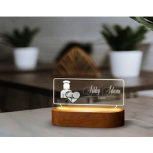 Bk Gift Kişiye Özel Isimli Hemşire Temalı LED Işıklı Akrilik Masa Isimliği-1, Ofis Dekoru, Mesleki Hediye, Ofis Hediyeleri