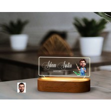 Bk Gift Kişiye Özel Isimli Diş Hekimi Karikatürlü LED Işıklı Akrilik Masa Isimliği-4, Ofis Dekoru, Mesleki Hediye, Ofis Hediyeleri