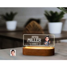 Bk Gift Kişiye Özel Isimli Erkek Patron Karikatürlü LED Işıklı Akrilik Masa Isimliği-10, Ofis Dekoru, Mesleki Hediye, Ofis Hediyeleri