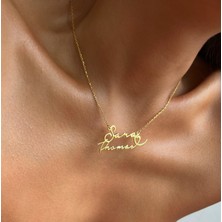 Emren Jewelry Kişiye Özel Iki Isimli Kolye 925 Ayar Gümüş