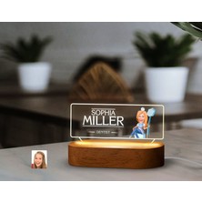 Bk Gift Kişiye Özel Isimli Kadın Diş Hekimi Karikatürlü LED Işıklı Akrilik Masa Isimliği-2, Ofis Dekoru, Mesleki Hediye, Ofis Hediyeleri