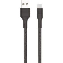 Phixi Force CB431T Hasır Örgü ve Ekstra Güçlendirilmiş Silikon Başlıklı Type-C USB Hızlı Şarj ve Data Kablo