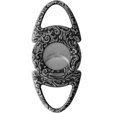 Premium Quality Pq Gümüş Full Desenli Metal Puro Makası Kesici