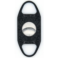 Premium Quality Pq Siyah-Gümüş Metal Işlemeli Baskılı Metal Puro Makası Kesici