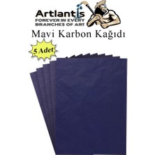 Artlantis Mavi Karbon Kağıdı A4 5 Adet 21X29,7 cm Kopya Kağıdı Transfer Kağıdı Renkli Karbon Kağıdı