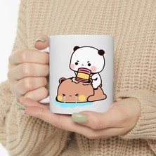 Bexdore Sevimli Bubu ve Dudu Kahve Kupa, Ayı Seramik Kupa, Panda Ayı Kupası,ingilizce Kupa