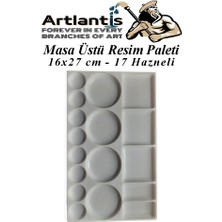 Artlantis Masa Üstü Resim Paleti 1 Adet 17 Hazneli Boya Paleti 16X27 cm Sanatsal Boyalar Için Palet Akrilik Boya Yağlı Boya Guaj Boya