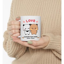 Bexdore Kişiselleştirilmiş Sevimli Bubu ve Dudu Kahve Kupa, Ayı Seramik Kupa, Özell,ingilizce Kupa