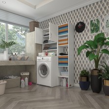 Kenzlife  Çamaşır Makinesi Dolabı Hayzummaks Byz 180*096*55 Banyo Kiler Çift Kapaklı Arkalıklı