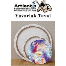 Artlantis Yuvarlak Tuval 30X30 cm 1 Adet Arkadan Zımbalı Astarlı Resim Tuvali Akrilik Boya Yağlı Boya