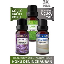 Auran Çimen, Beyaz Sabun, Lavanta Saf Esansiyel Uçucu Yağ Buhurdanlık Yağ Difüzör Esans Aroma 3x 10ml