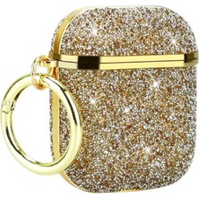 MobaxAksesuar Apple Airpods 1. / 2. Nesil ile uyumlu Kılıf Simli Parlak Işıltılı Spell Case