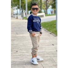 Modavals Gömlek Yaka Sweatshırt ve Gabardin Kargo Pantolon Erkek Çocuk Kombin