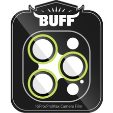 Buff iPhone 15 Pro Max / 15 Pro Neon Metal Lens Koruyucu Light Green