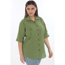 Lady Majestic %100 Cotton Büyük Beden Gömlek