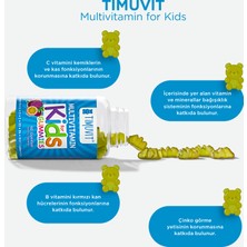 Timuvit Multivitamin For Kids 60 Gummies Çocuklar İçin Çiğnenebilir Multivitamin - İyot, Çinko ve Kolin İçeren Gıda Takviyesi