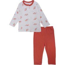 Bebelop Erkek Bebek Dinozor Baskılı Raporlu 2'li Alt Üst Eşofman Takım