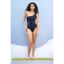 Shikoo Swimwear Rosa Halka Kemerli Tek Omuz Mayo