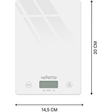 Valletta Carioca Dijital Cam Mutfak Tartısı 5 kg LCD Ekranlı Beyaz