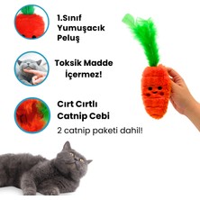 Miyav Kedi Aktivite Seti Kedi Otlu Peluş Havuç, Ponpon Fırlatıcı ve Kedi Oyun Oltası Kedi Oyuncakları