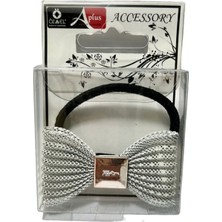 Cans Trendy Metal Fiyonk Figürlü Beyaz Lastik Toka