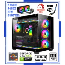 Zeiron Augustus X55 Ryzen 5 5600X 16GB 1tb M.2 Nvme SSD GTX1660 6gb 192BIT Sıvı Soğutmalı Oyuncu Masaüstü Bilgisayar
