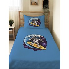 Evmila Astronot Desenli, Baskılı Tek Kişilik ve Çocuk Pike Takımı