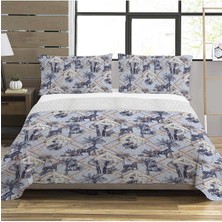 Evmila Modern Desenli Baskılı Çift Kişilik Pike Takımı 200X230 cm Renkli