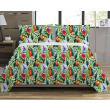 Evmila Modern Desenli Baskılı Çift Kişilik Pike Takımı 200X230 cm Renkli