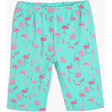 Koton Kısa Tayt Flamingo Baskılı Beli Lastikli Pamuklu Kız Çocuk İçin Rahat ve Şık