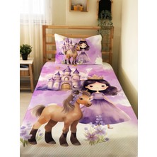 Evmila Masal Prensesi Desenli Tek Kişilik Pike Takımı 160X230 cm