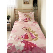 Evmila Prenses Kız Desenli Bebek ve Çocuk Baskılı Tek Kişilik Pike Takımı 160X238