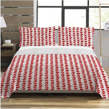 Evmila Modern Desenli Baskılı Çift Kişilik Pike Takımı 200X230 cm Renkli