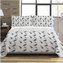 Evmila Modern Desenli Baskılı Çift Kişilik Pike Takımı 200X230 cm Renkli