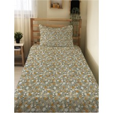 Evmila Çiçek Desenli Bebek ve Çocuk Baskılı Tek Kişilik Pike Takımı 160X230 Yeşil