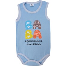 Anne Baba Yazı Baskılı Bebek Kolsuz Çıtçıtlı Body Zıbın Badi