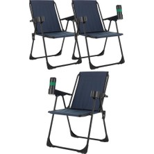 Armarks 3 Adet Kamp Sandalyesi, Katlanır Kamp Sandalyesi, Bardaklıklı Kamp Sandalyesi,plaj Piknik Sandalyesi