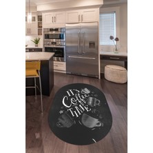 Napoli Home 3D Dijital Baskılı Kaymaz Yıkanabilir Renkli Modern Oval Mutfak Halısı, N-O-Mutfak-44-Gri,