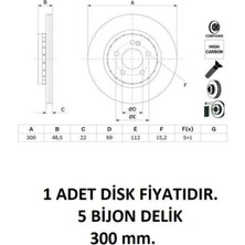 Bosch Arka Fren Diski Mercedes C A205 C205 W205 S205 E S213 A238 W213 S213 Glc 253 Cls 257 0986479H50