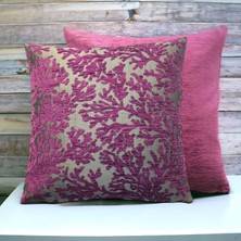 Pillows Store Mercan Desenli Mor Kırlent Kılıfı Seti -2 Adet 45CM*45CM