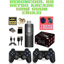 Beboncool K8 4K Hdmi 10000+ Oyunlu Çift Kol 3D Retro Arcade Oyun Konsolu Atari