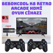 Beboncool K8 4K Hdmi 10000+ Oyunlu Çift Kol 3D Retro Arcade Oyun Konsolu Atari