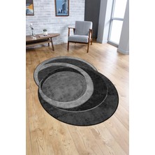 Napoli Home Dijital Baskılı Kaymaz Taban Yıkanabilir Lazer Kesim Yolluk Mutfak Salon Halısı, N-Lazer-05-Gri,