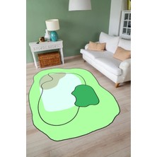 Napoli Home Dijital Baskılı Kaymaz Taban Yıkanabilir Lazer Kesim Yolluk Mutfak Salon Halısı, N-Lazer-13-Yeşil,