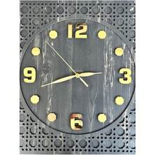 Esamore Concept Rattan Desen 50*50 cm Kare Gold Rakamlı Duvar Saati - Ahşap Duvar Saati