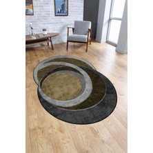 Napoli Home Dijital Baskılı Kaymaz Taban Yıkanabilir Lazer Kesim Yolluk Mutfak Salon Halısı, N-Lazer-05-Kahve,