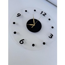 Esamore Concept Modern Şeffaf Pleksi Duvar Saati- Şeffaf, Ahşap Duvar Saati, Tasarım Duvar Saati