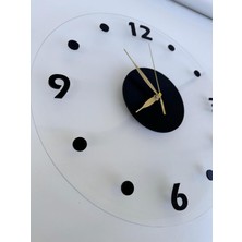 Esamore Concept Modern Şeffaf Pleksi Duvar Saati- Şeffaf, Ahşap Duvar Saati, Tasarım Duvar Saati