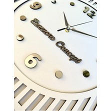 Esamore Concept Kare Gümüş Rakamlı Kişiselleştirillebilir 40*40 cm Duvar Saati - Ahşap Duvar Saati