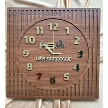 Esamore Concept Kare Gold Rakamlı Kişiselleştirilebilir 40*40 cm Duvar Saati - Ahşap Duvar Saati - Firmalara Özel Markalı Hediyelik Duvar Saati